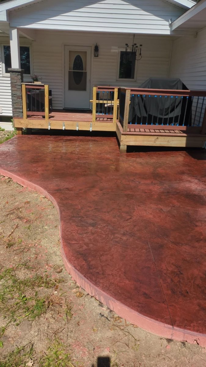 Colored stamped finish