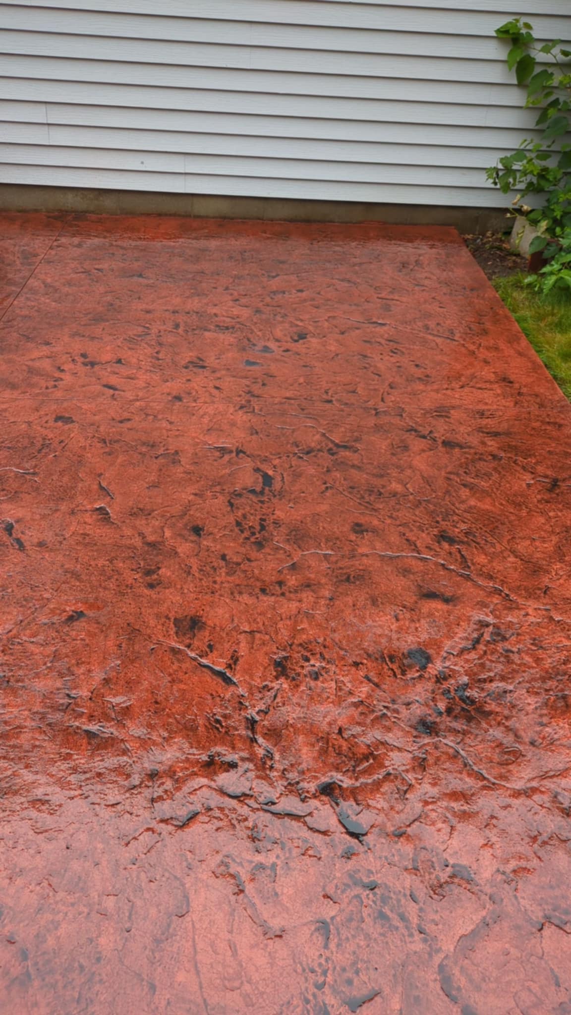 Red Stamped Concrete