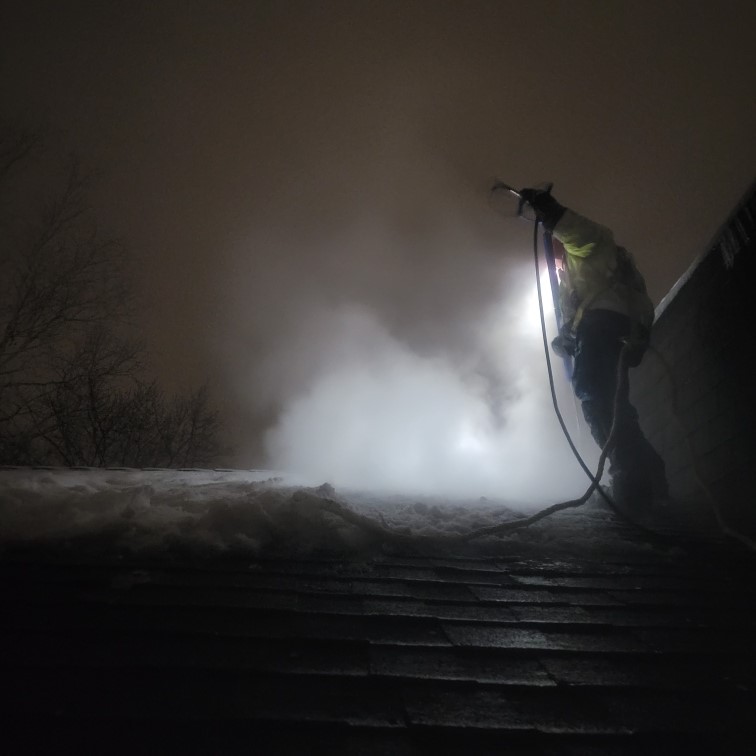 Steam Ice Dam Removal